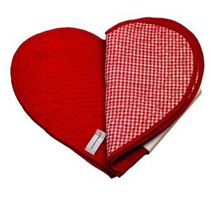 Cupcakes and Cashmere Valentines Day Plaid Hearts Quilted Placemats Set of 4